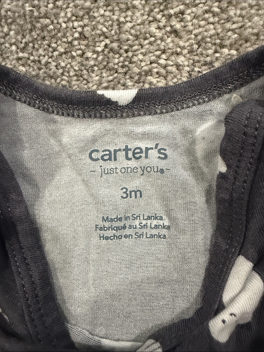 Carter's Black Pajama Set with White Ghost Print - Picture 2 of 5